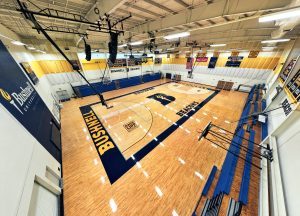 Interior view of the Morse Center gymnasium at Bushnell University.